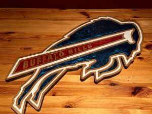 resin   buffalo bills  bull shape 