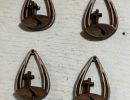 laser   layer cross earrings