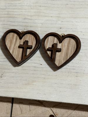 latest   laser   layer heart cross earrings