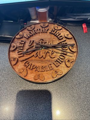 wood   clock  worthy 