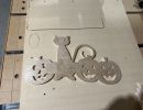 wood   halloween  cat and pumpkins  unfinished