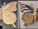 wood   small butterfly  before and after 