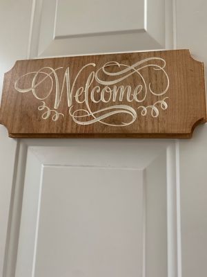 wood   welcome sign